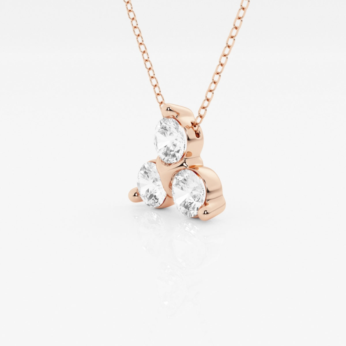 1.0 TCW Round Moissanite Diamond Three Stone Pandant Necklace - farrellouise