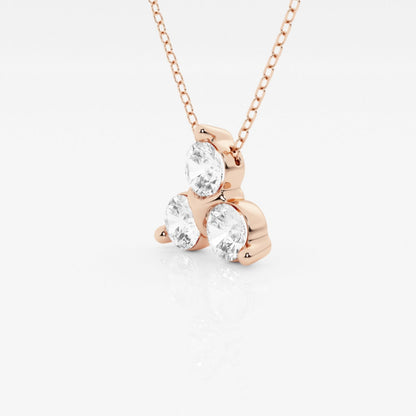 1.0 TCW Round Moissanite Diamond Three Stone Pandant Necklace - farrellouise