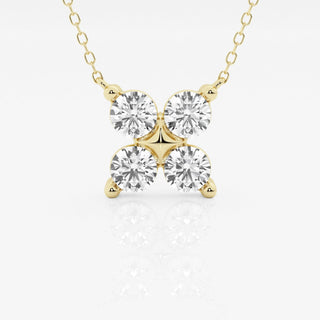 1.50 TCW Round Moissanite Diamond Clover Shape Necklace - farrellouise
