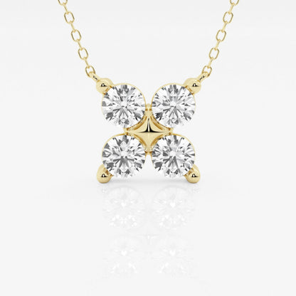 1.50 TCW Round Moissanite Diamond Clover Shape Necklace - farrellouise