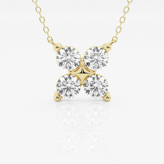 1.50 TCW Round Moissanite Diamond Clover Shape Necklace - farrellouise