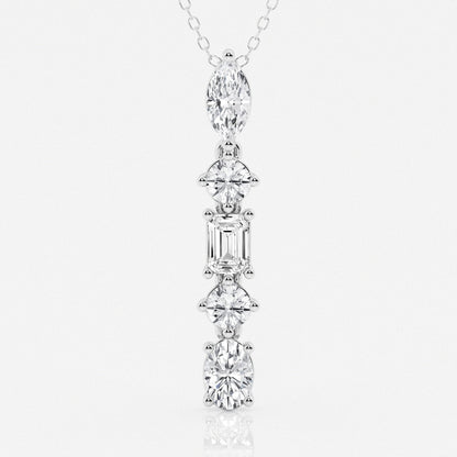 2.0 TCW Round, Marquise, Emerald & Oval Moissanite Diamond Multi Stone Necklace - farrellouise