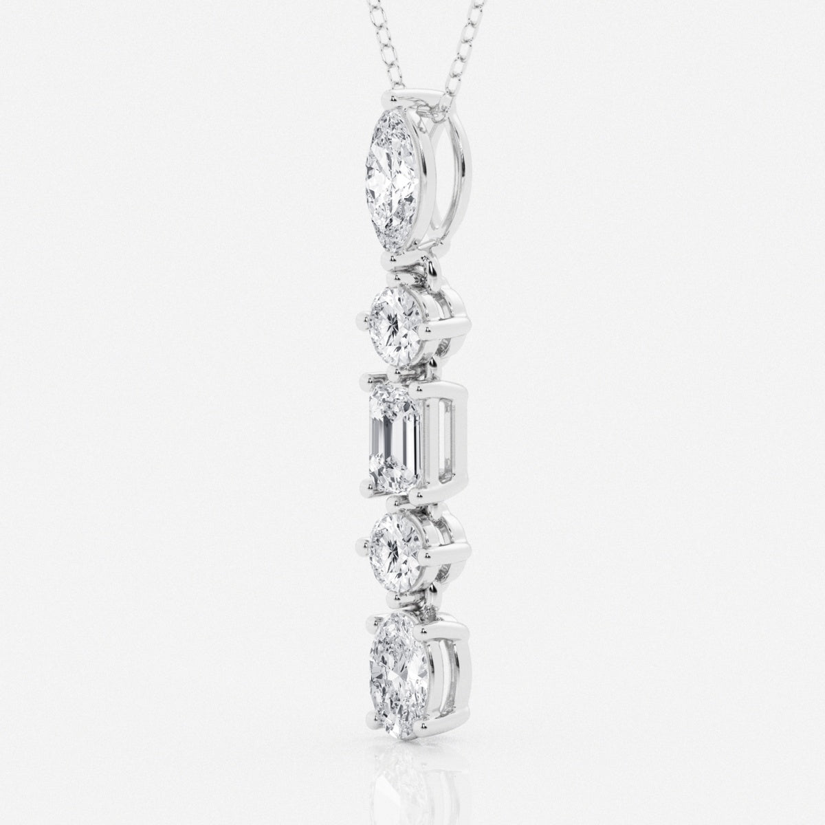 2.0 TCW Round, Marquise, Emerald & Oval Moissanite Diamond Multi Stone Necklace - farrellouise