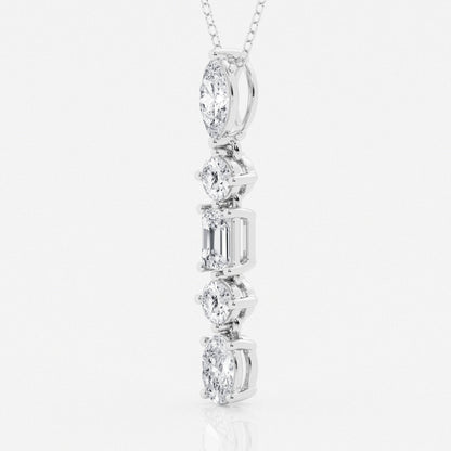 2.0 TCW Round, Marquise, Emerald & Oval Moissanite Diamond Multi Stone Necklace - farrellouise
