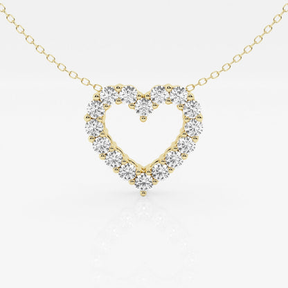1.0 TCW Round Moissanite Diamond Heart Pendant Necklace - farrellouise