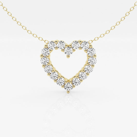 1.0 TCW Round Moissanite Diamond Heart Pendant Necklace - farrellouise