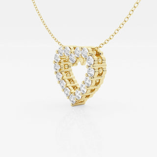 1.0 TCW Round Moissanite Diamond Heart Pendant Necklace - farrellouise