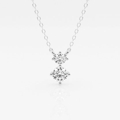 1.0 TCW Round Moissanite Diamond Two Stone Necklace - farrellouise