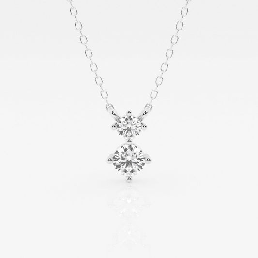 1.0 TCW Round Moissanite Diamond Two Stone Necklace - farrellouise