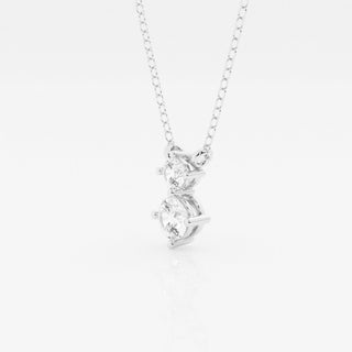 1.0 TCW Round Moissanite Diamond Two Stone Necklace - farrellouise