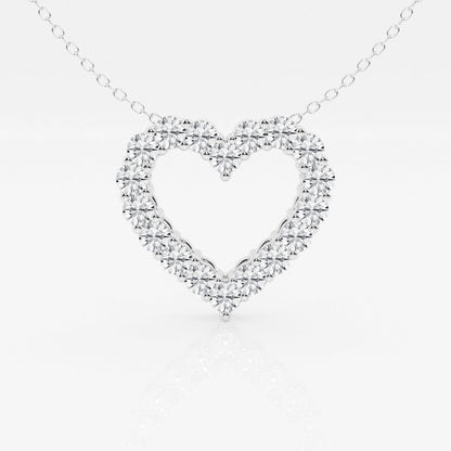 1.50 TCW Round Moissanite Diamond Heart Pandant Necklace - farrellouise