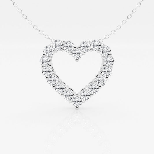 1.50 TCW Round Moissanite Diamond Heart Pandant Necklace - farrellouise