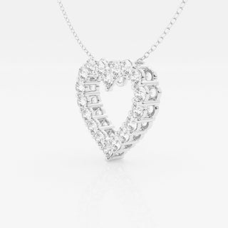 1.50 TCW Round Moissanite Diamond Heart Pandant Necklace - farrellouise