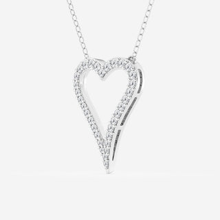 0.25 TCW Round Moissanite Diamond Heart Pandant Necklace - farrellouise