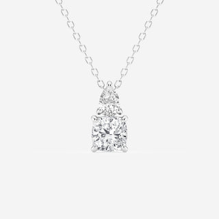 1.0 TCW Cushion & Pear Moissanite Diamond Two Stone Necklace - farrellouise
