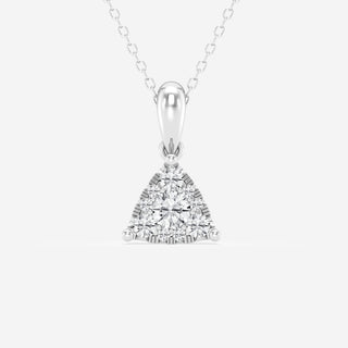0.50 TCW Round Moissanite Diamond Triangle Cluster Necklace - farrellouise