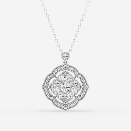 1.02 TCW Round Moissanite Diamond Cross Necklace - farrellouise