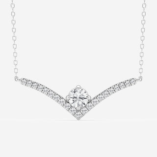 0.50 CT Round Moissanite Diamond Chevron Style Necklace - farrellouise