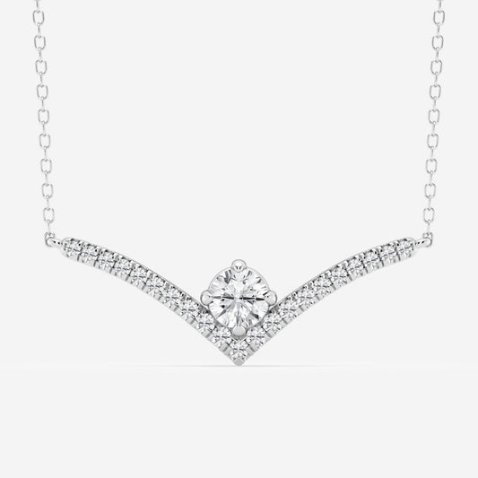 0.50 CT Round Moissanite Diamond Chevron Style Necklace - farrellouise
