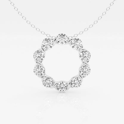 2.0 TCW Round Moissanite Diamond Circle Pendant Necklace - farrellouise