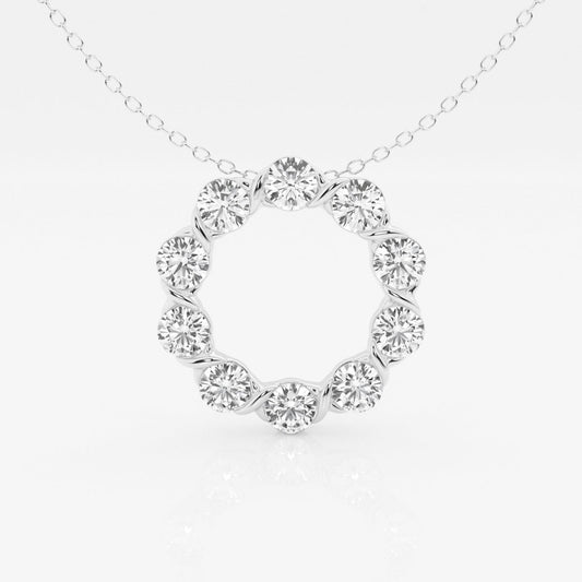 2.0 TCW Round Moissanite Diamond Circle Pendant Necklace - farrellouise
