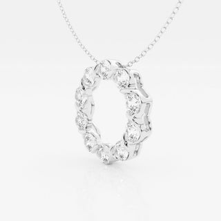 2.0 TCW Round Moissanite Diamond Circle Pendant Necklace - farrellouise
