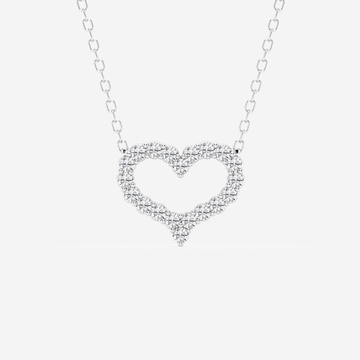 0.24 TCW Round Moissanite Diamond Heart Pendant Necklace - farrellouise