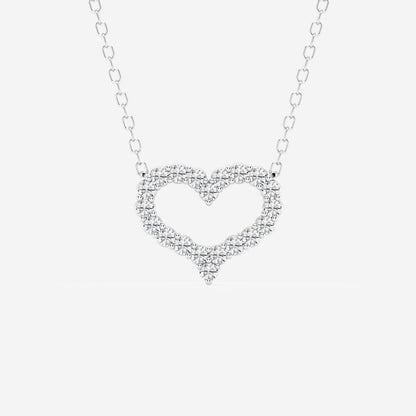 0.24 TCW Round Moissanite Diamond Heart Pendant Necklace - farrellouise