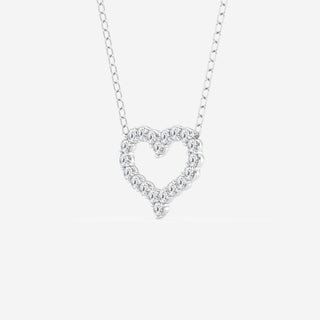 0.24 TCW Round Moissanite Diamond Heart Pendant Necklace - farrellouise