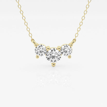 1.0 TCW Round Moissanite Diamond Three Stone Necklace - farrellouise
