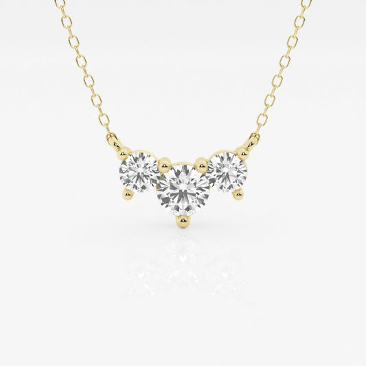 1.0 TCW Round Moissanite Diamond Three Stone Necklace - farrellouise