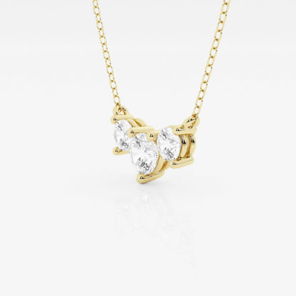 1.0 TCW Round Moissanite Diamond Three Stone Necklace - farrellouise