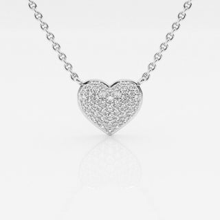 0.25 TCW Round Moissanite Diamond Heart Pendant Necklace - farrellouise