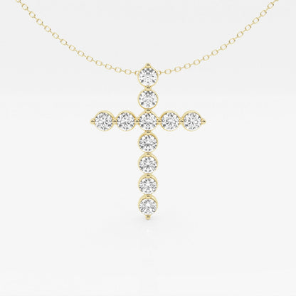 2.0 TCW Round Moissanite Diamond Cross Necklace - farrellouise
