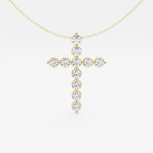 2.0 TCW Round Moissanite Diamond Cross Necklace - farrellouise