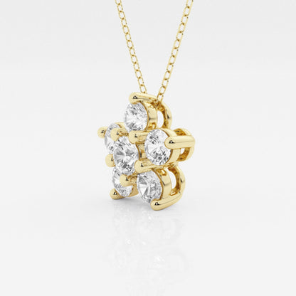 1.50 TCW Round Moissanite Diamond Flower Pendant Necklace - farrellouise