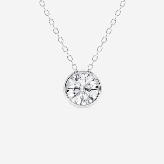 1.0 CT Round Moissanite Diamond Solitaire Necklace - farrellouise