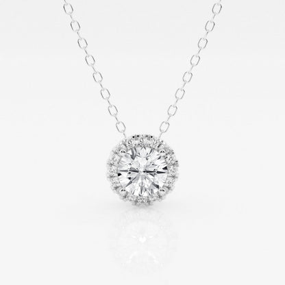 0.50 CT Round Moissanite Diamond Halo Necklace - farrellouise