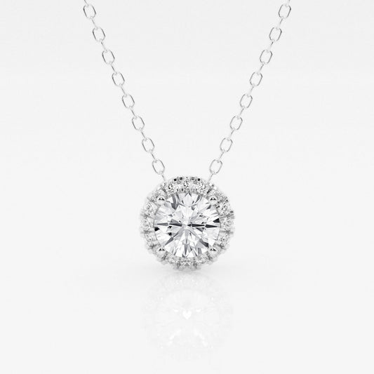 0.50 CT Round Moissanite Diamond Halo Necklace - farrellouise