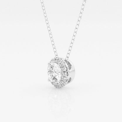 0.50 CT Round Moissanite Diamond Halo Necklace - farrellouise