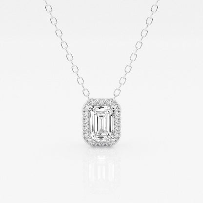 0.50 TC Emerald Moissanite Diamond Halo Style Necklace - farrellouise