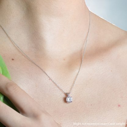 0.50 CT Round Moissanite Diamond Solitaire Necklace - farrellouise