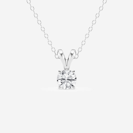 0.50 CT Round Moissanite Diamond Solitaire Necklace - farrellouise