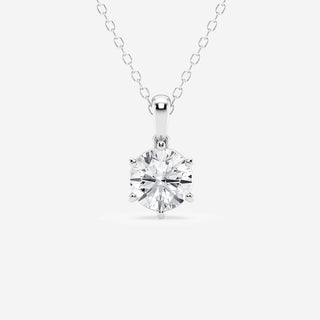 1.0 CT Round Moissanite Diamond Solitaire Necklace - farrellouise
