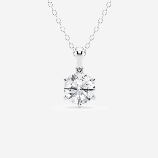 1.0 CT Round Moissanite Diamond Solitaire Necklace - farrellouise