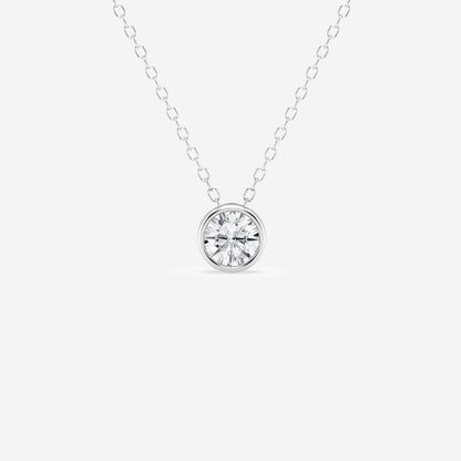 0.50 CT Round Moissanite Diamond Bezel Solitaire Necklace - farrellouise