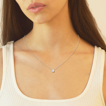 0.50 CT Round Moissanite Diamond Bezel Solitaire Necklace - farrellouise
