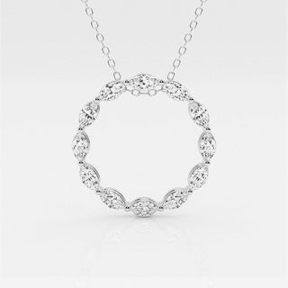 1.01 TCW Maquise Moissanite Diamond Circle Pendent Necklace - farrellouise