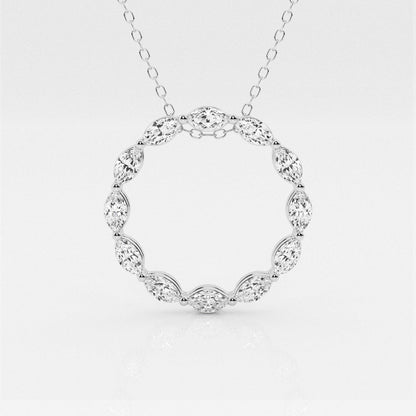 1.01 TCW Maquise Moissanite Diamond Circle Pendent Necklace - farrellouise