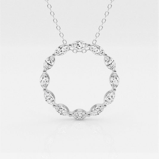 1.01 TCW Maquise Moissanite Diamond Circle Pendent Necklace - farrellouise